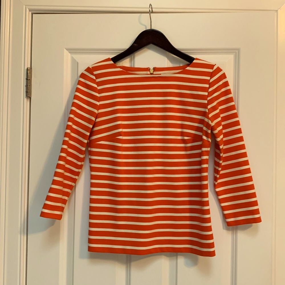Michael Kors, orange and white striped top